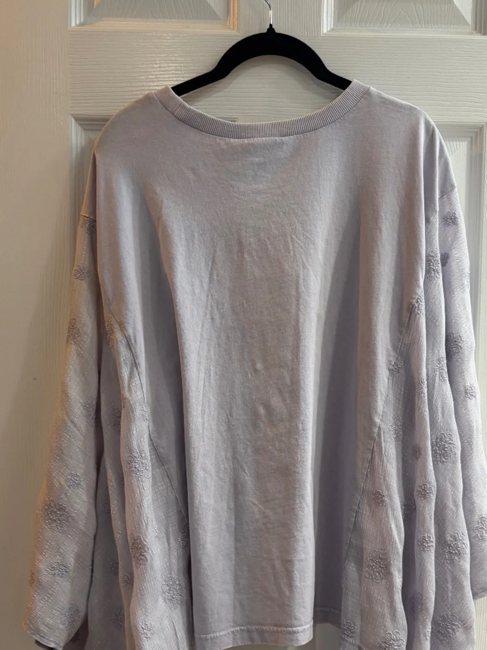 NEW EASEL PEACE PATCH FRONT MINERAL WASHED PONCHO TOP LILAC OVERSIZED SMALL - Picture 4 of 5